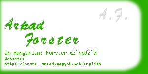 arpad forster business card